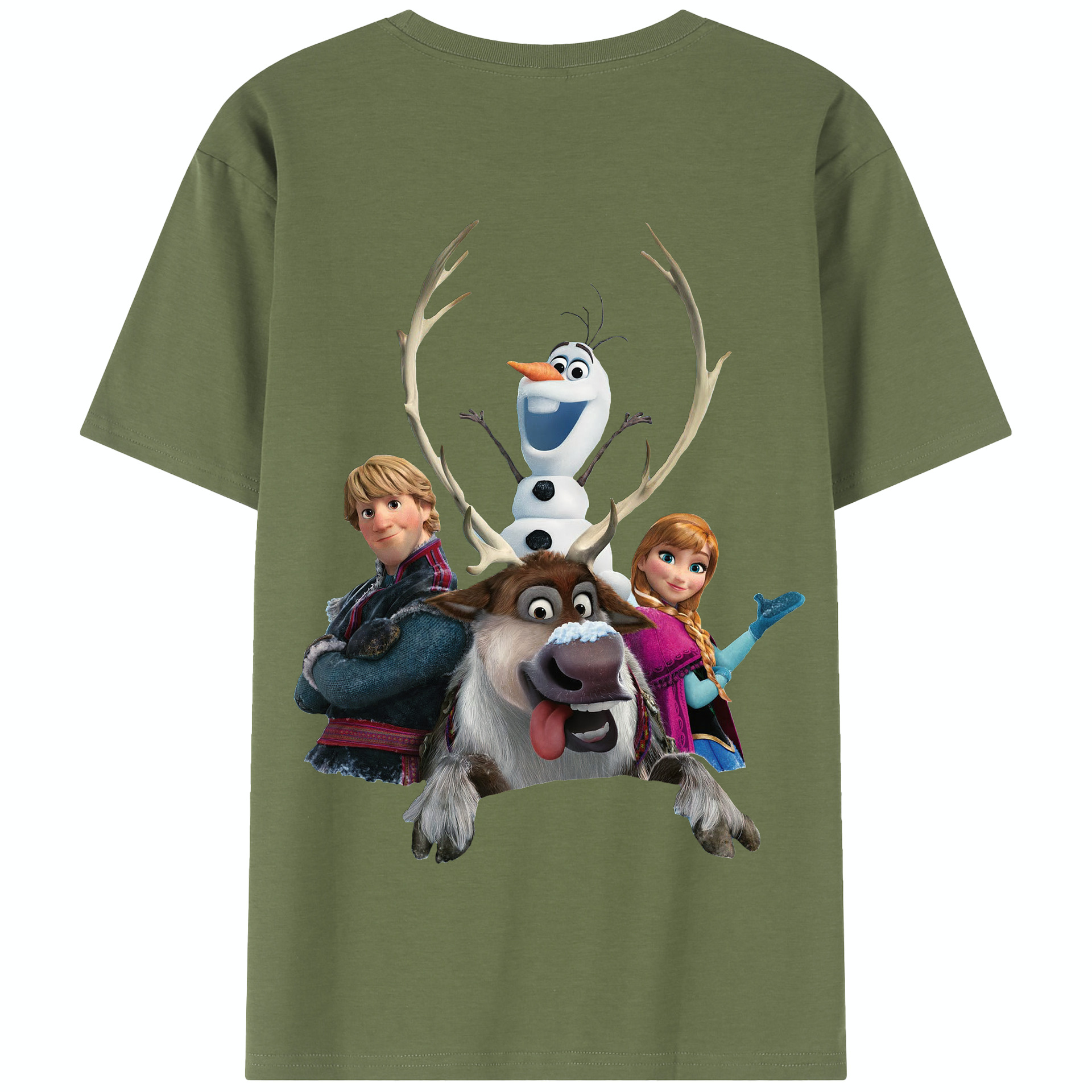 （画像用） アナと雪の女王 アンナ エルサ Frozen Anna Elsa 綿100％半袖Tシャツ（背面プリント）
